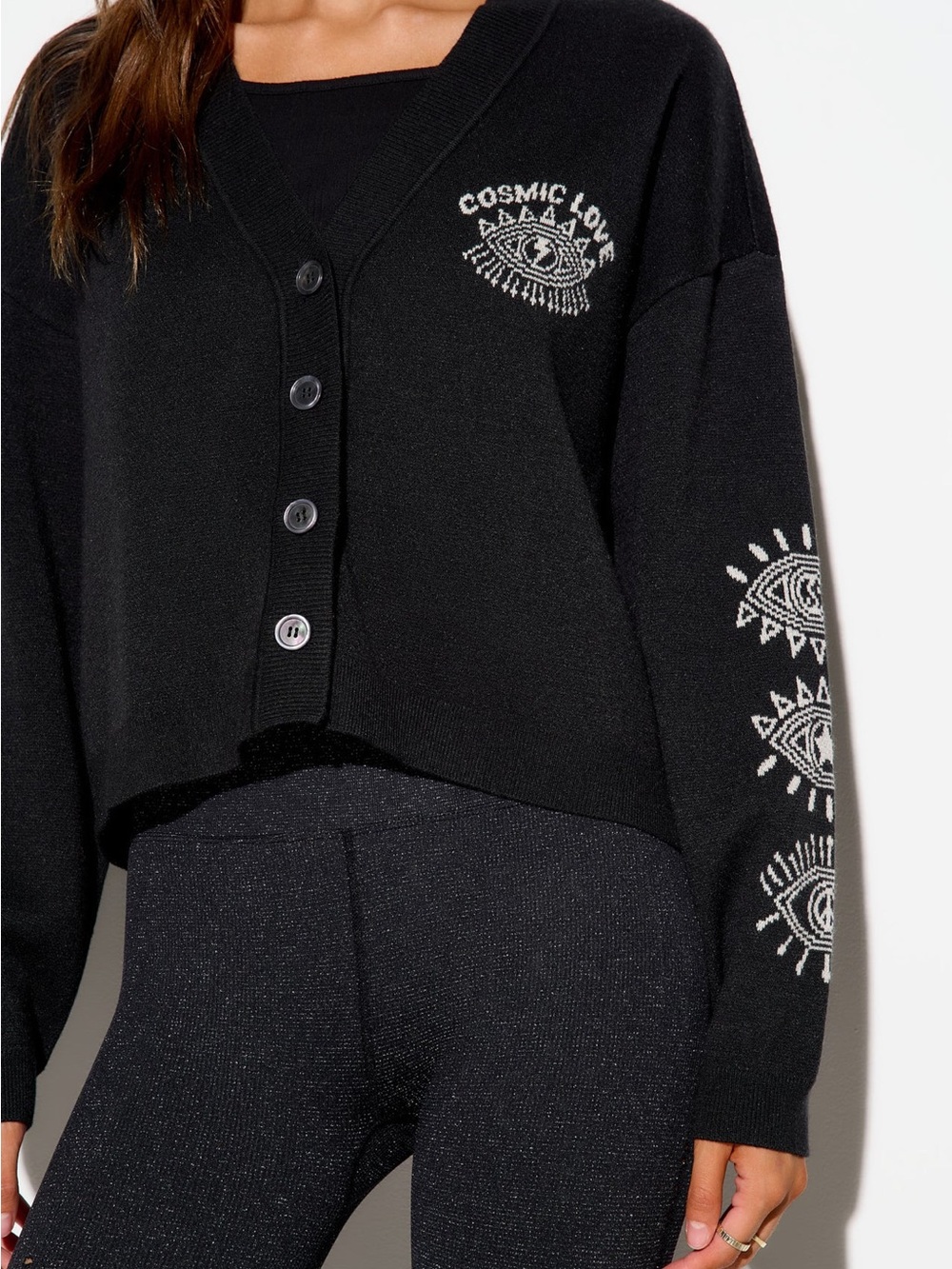 NWT Spiritual Gangster Cosmic Love Delaney Cardigan Evil Eye size Medium - Picture 6 of 6